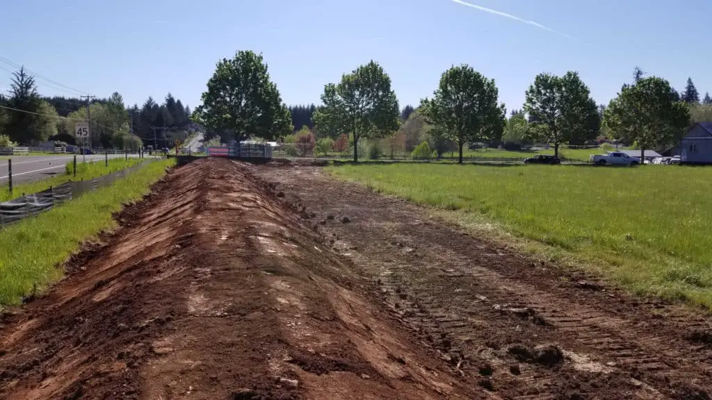 example of a soil berm unplanted