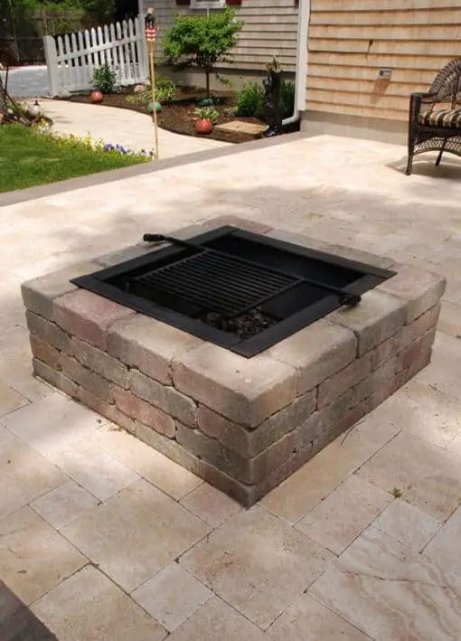 DIY landscape ideas square fire pit